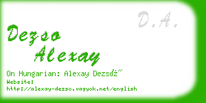 dezso alexay business card